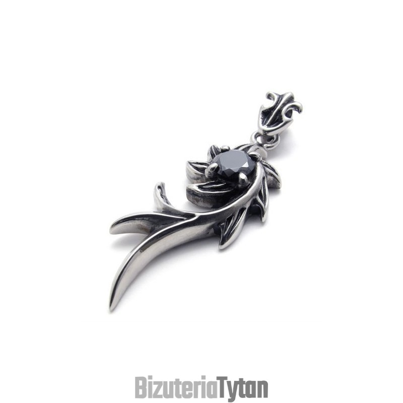 Czarny Diamentowy Wisiorek Syrena Tytan Czarny Diamentowy Wisiorek Syrena Tytan