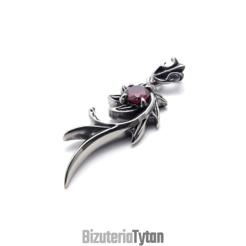 Czerwony Diamentowy Wisiorek Syrena Z Tytanu Czerwony Diamentowy Wisiorek Syrena Z Tytanu