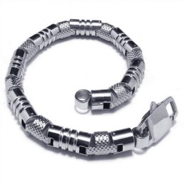 Bransoletka Męska Charm Silver 316L Pure Titanium Bangle