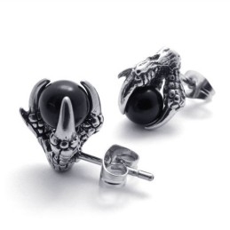 Kolczyki Claw Black Gem Titanium
