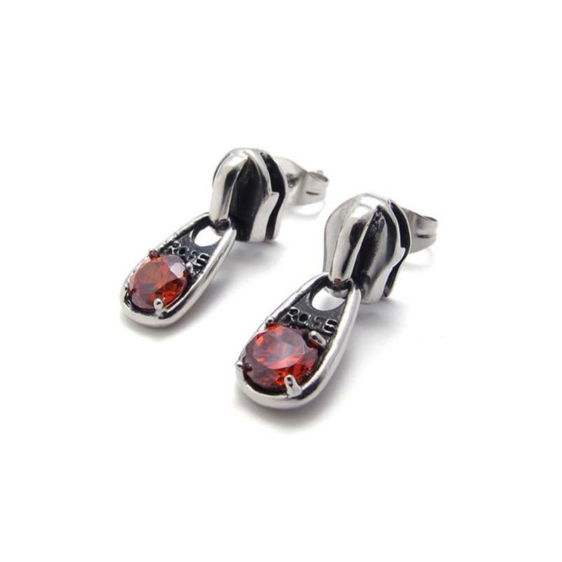 Kolczyki Z Czerwonego Diamentu I Tytanu Kolczyki Z Czerwonego Diamentu I Tytanu