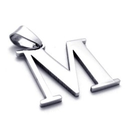 Wisiorek Tytanowy Na Literę "M"