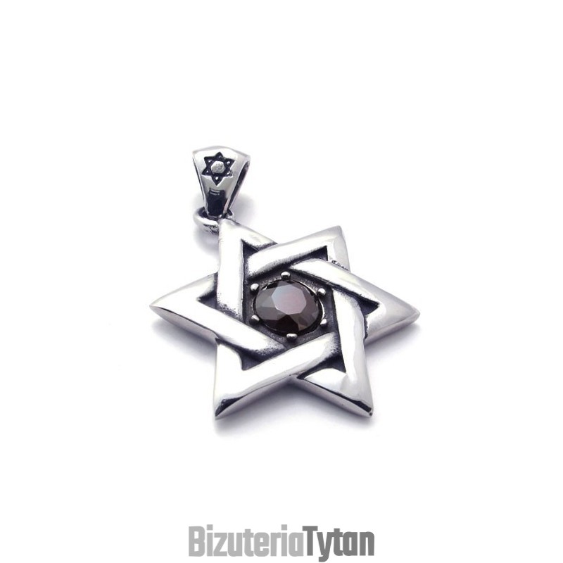 Wisiorek Z Tytanu Lucky Star Z Czerwoną Cyrkonią Wisiorek Z Tytanu Lucky Star Z Czerwoną Cyrkonią