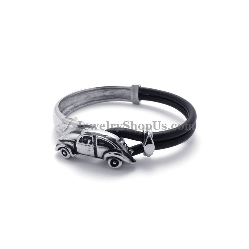 Elegancka Skóra Z Bransoletą Z Tytanu Elegancka Skóra Z Bransoletą Z Tytanu