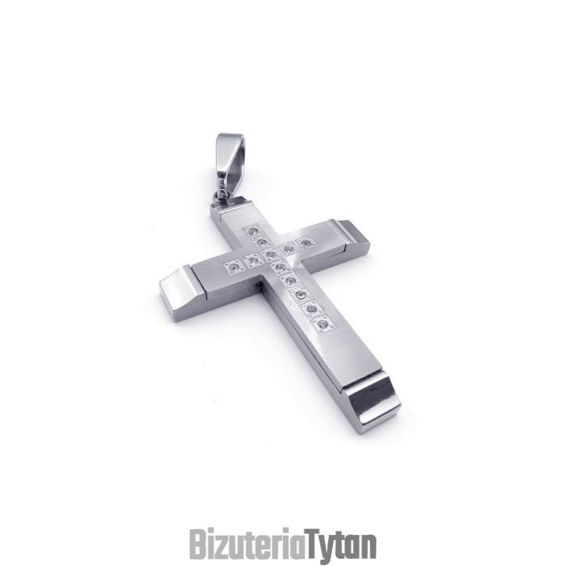 Elegancki Kształt, Blask Koloru, Stabilna Jakość, Tytanowy Krzyż Wisiorek