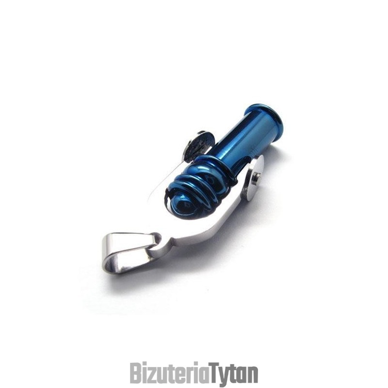 Męski Niebieski Czysty Tytanowy Naszyjnik Z Wisiorkiem Cannon 6466 Męski Niebieski Czysty Tytanowy Naszyjnik Z Wisiorkiem Cannon 6466